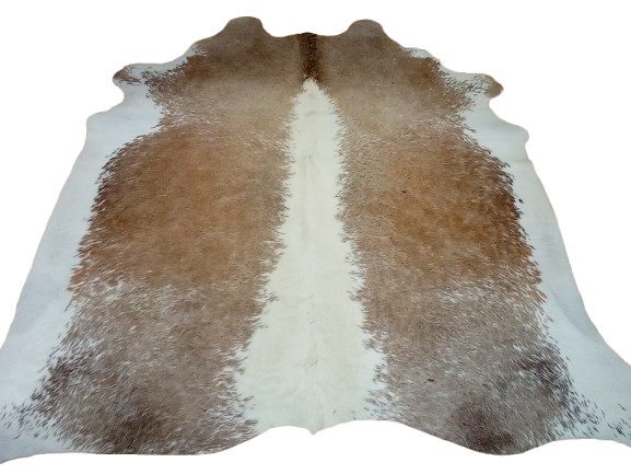 Naturalna skóra bydlęca 210x210 cm rozłożona w dużym salonie - ŁACIATA - dekoracyjneskory.pl