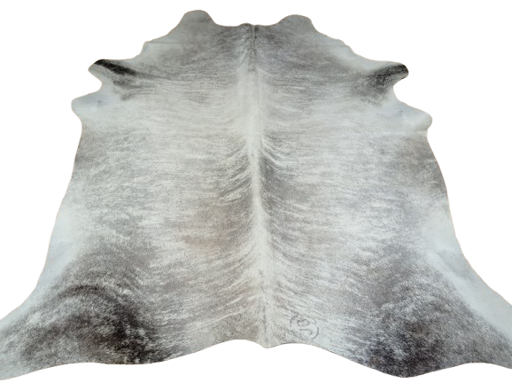 Naturalna skóra bydlęca 210x190 cm rozłożona w dużym salonie  - dekoracyjneskory.pl