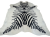 Naturalna skóra bydlęca ZEBRA 220x185 cm rozłożona w dużym salonie  - dekoracyjneskory.pl