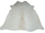 Naturalna skóra bydlęca KREMOWO-BEŻOWA 160x150 cm rozłożona w dużym salonie  - dekoracyjneskory.pl