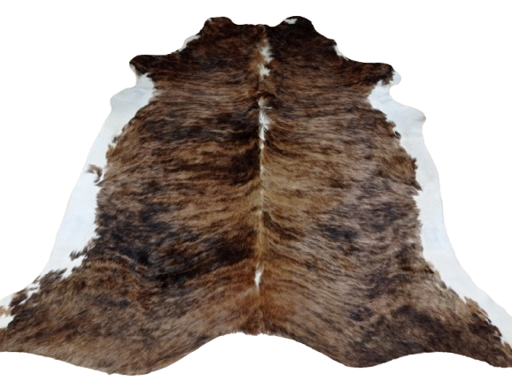 Naturalna skóra bydlęca TYGRYS 205x195 cm rozłożona w dużym salonie  - dekoracyjneskory.pl