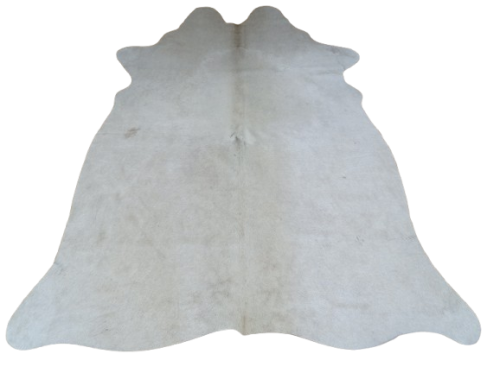 Naturalna skóra bydlęca BEŻOWO-ZŁOTA 175x135 cm rozłożona w dużym salonie  - dekoracyjneskory.pl